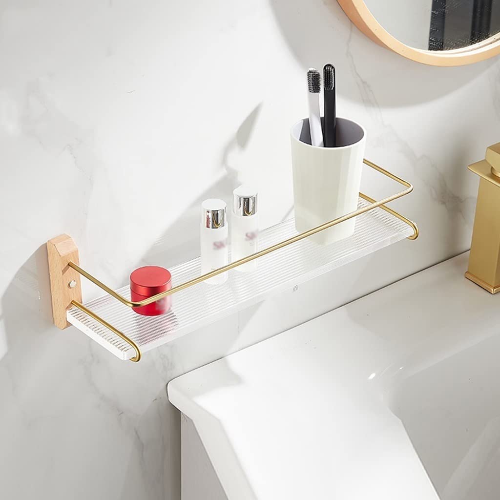 Multifunctional Bathroom Shelf Acrylic Shower Caddy Floating Shelves Wall Mounted Dressing Table Cosmetic Storage Rack Towel Shelf Holder