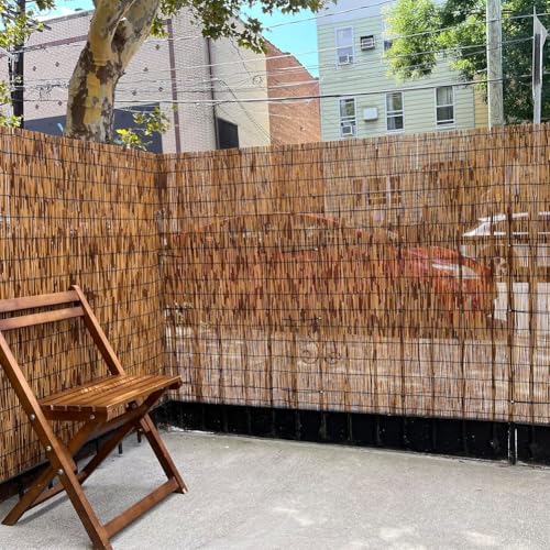 Pantalla de bambú natural para jardín y valla de privacidad exterior de 110x500 cm 8