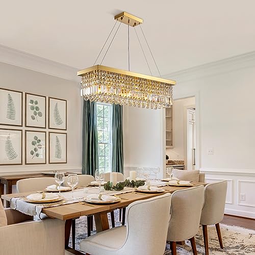 Siljoy-6-Light-Modern-Crystal-Chandelier-Rectangular-Gold-K9-Crystal-Raindrop-Chandelier-for-Dining-Room-Luxury-Adjustable-Ceiling-Pendant-Light-for-Living-Room-Kitchen-Island-L315-x-W10-x-H10