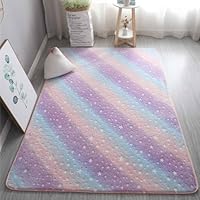 GGBOND Luminous Carpet Glow in the Dark Rainbow Stars Rugs, Short Plush Sponge Sandwich Soft Comfortable, 60x120cm