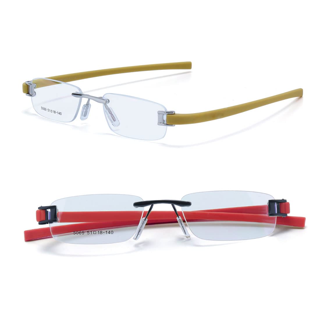 Rsinc Combo Tag Rimless Frame Eyeglass Spectacle For Men Women