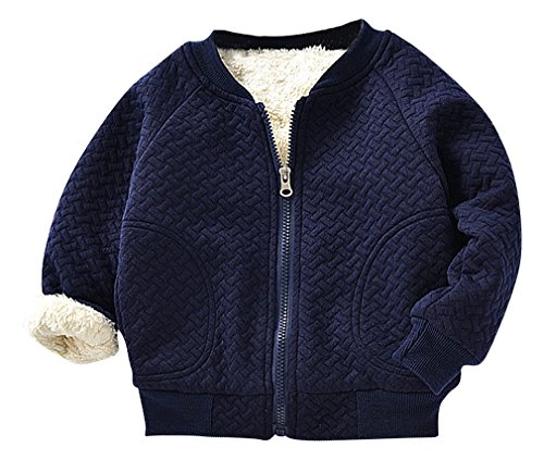 BPrince Babies Fleece Lined Basket Weave Pattern Zip Up Cotton Bomber Jacket, Color3 9M