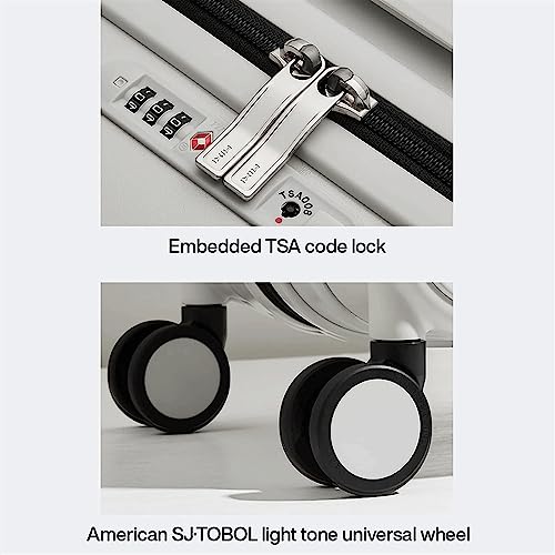 Large Capacity Suitcase, Carry-on Suitcase, Retractable Wide Handle, Suitcase for Men and Women Business, Travel Suitcase, Suitable for Outdoor Use (White 24inch)3