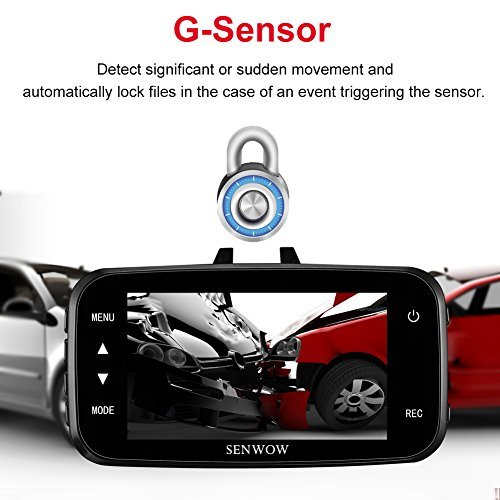 Senwow Dash Cam (8GB Card Included) 1080P Full HD Car Camera 2.7” LCD Driving Video Recorder Dashboard DVR Built In G… - Image 4