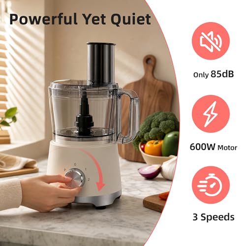 KMfurnila Electric Food Processor 10.5 Cup, Multi-Function Vegetable Chopper with French Fry Slicer, Dough Mixer, Easy to Clean, Secure Design, Stainless Steel, for Vegetables, Smoothie, Fruit by KMFurnila - Used condition - Image 5