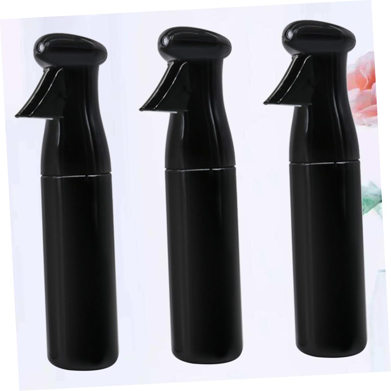 PLAFOPE 3 Botellas Pulverizadoras de Agua de 3 Piezas, Abs Negro, para Salón y Oficina, Solución de Almacenamiento Duradera