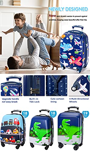 Gurhodvo Kids Carry On Luggage For Boy'S, Girl'S Children Rolling Suitcase With 4 Spinner Wheels Hardshell Case For Toddler To Travel thumb #3