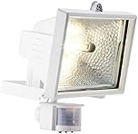 Power Master Eco Halogen S5890 400W Floodlight with PIR, 12m Range, 180 Degree PIR, IP44 White