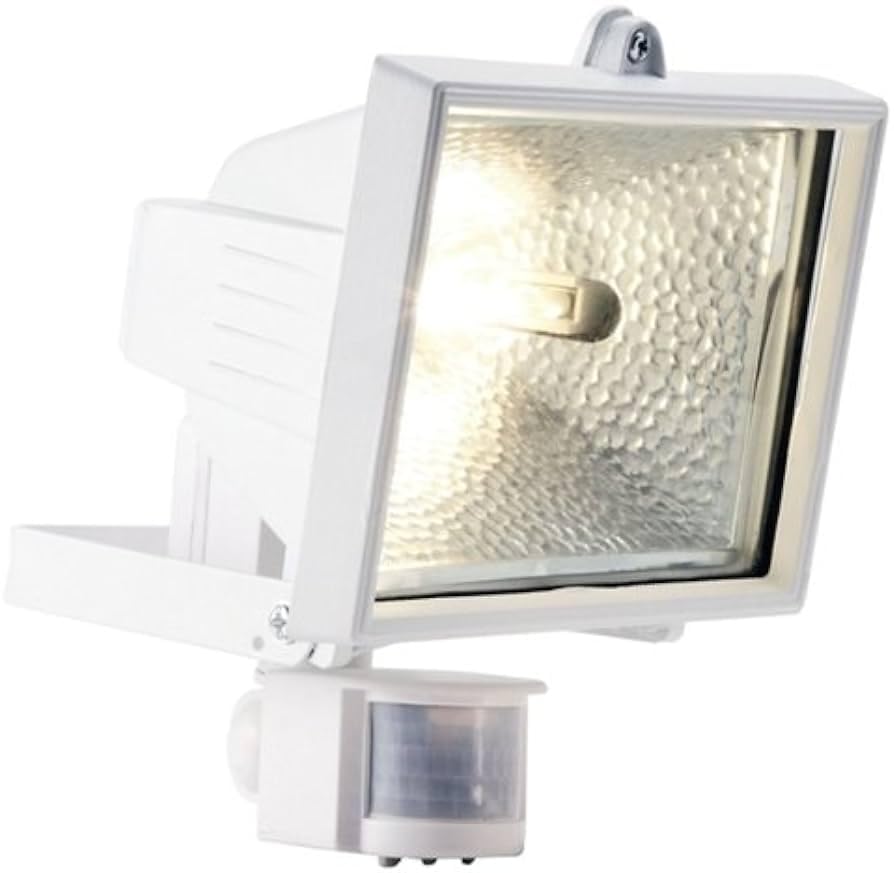 Power Master Eco Halogen S5890 400W Floodlight with PIR, 12m Range, 180 Degree PIR, IP44 White