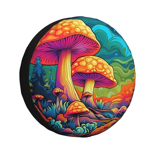 Bolsa De Almacenamiento De Llantas Árbol De La Galaxia con Forma De Hongo De Hadas Funda para Rueda De Repuesto, Cubierta De Rueda De Neumático Impermeable Cubierta del Neumático para SUV 14 Inch