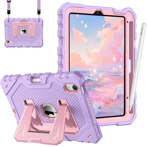 Fintie Case for iPad mini 7 (A17 Pro, 7th Generation) 2024 / iPad mini 6 (6th Gen) 8.3 Inch, Fully-Body Rugged Heavy Duty Shockproof Protective Case with Kickstand for Kids (Purple) by FINTIE - Used condition - CA$17.37