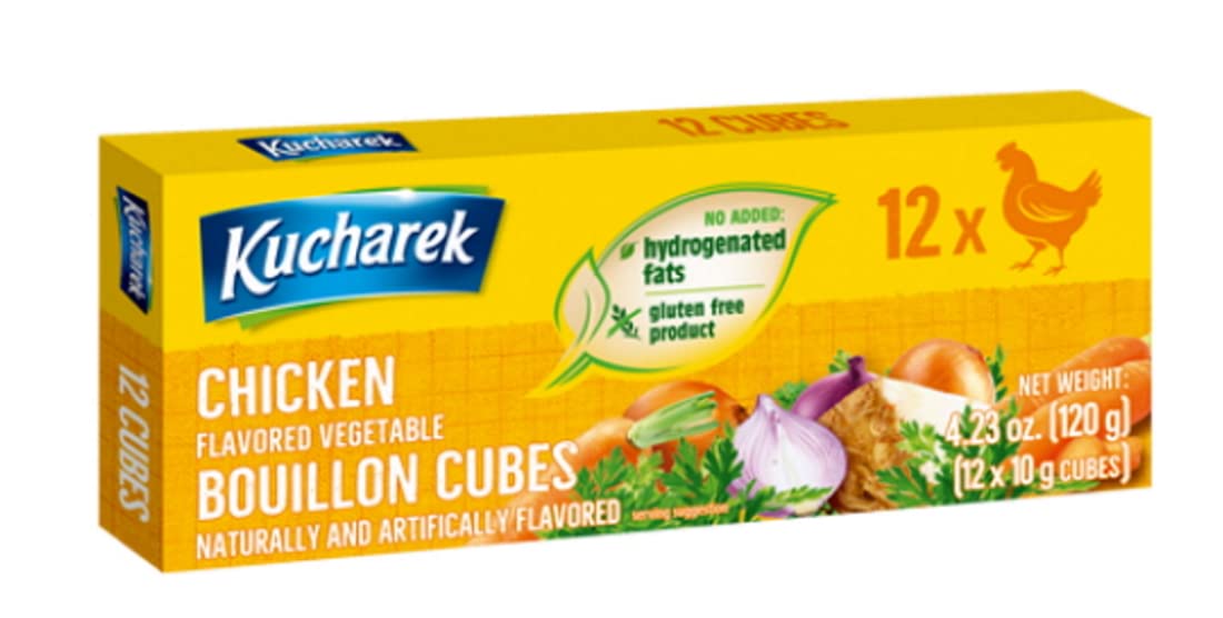 Kucharek Chicken Boullion Cubes PACK OF 3 each pack 4.23 OZ-(120gr) 12 cubes in pack -each 10gr