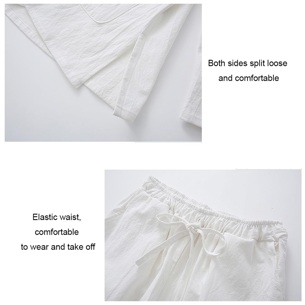 ZHOUXIAO Baumwollwäsche Tai Chi Uniform Männer Kung Fu Kleidung Langarm chinesische traditionelle Kleidung, großer Tanganzug Hanfu Hosen Jacken Kampfkunstanzug Meditation Kle blue-M
