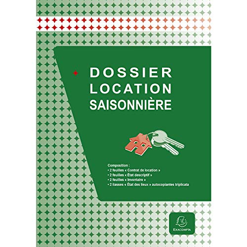 Exacompta - Réf. 48E -Dossier location saisonnière -location non classée -Ce dossier complet regroupe tous les documents nécessaires à une location saisonnière (non soumise à la loi du 6 juillet 1989)