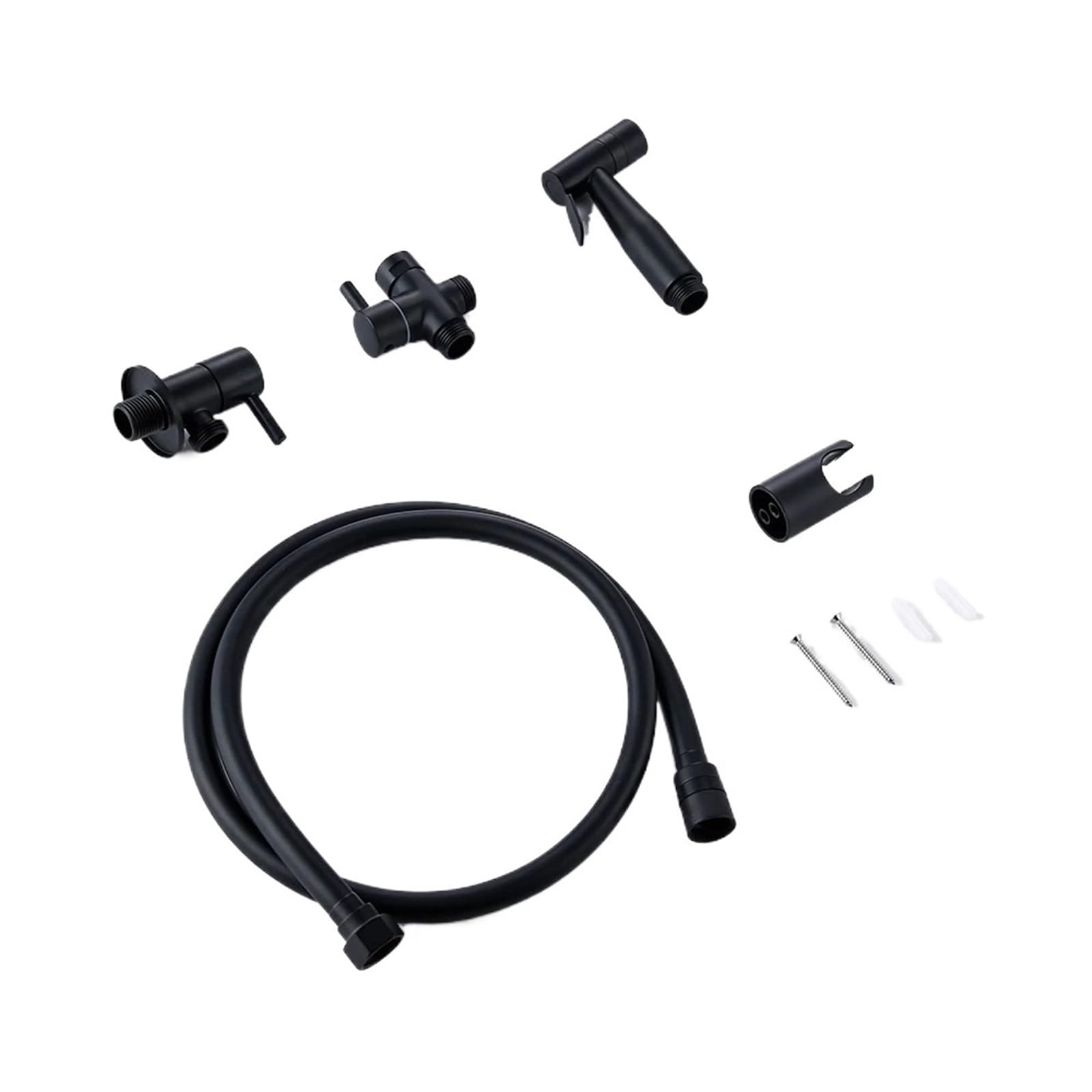 Kit de rociador de bidé de Mano de latón Macizo para Inodoro con Manguera y Soporte para Grifo de baño de Pared (Juego B)