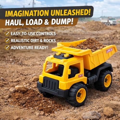 Image of Big Size Construction Vehicle Toy Set for Kids (Any 2) | Pull Back Dumper Truck, Excavator JCB, Cement Roller, Crane Engineering Vehicles | Heavy Duty Toy Trucks for Boys & Girls Age 2-9 Years