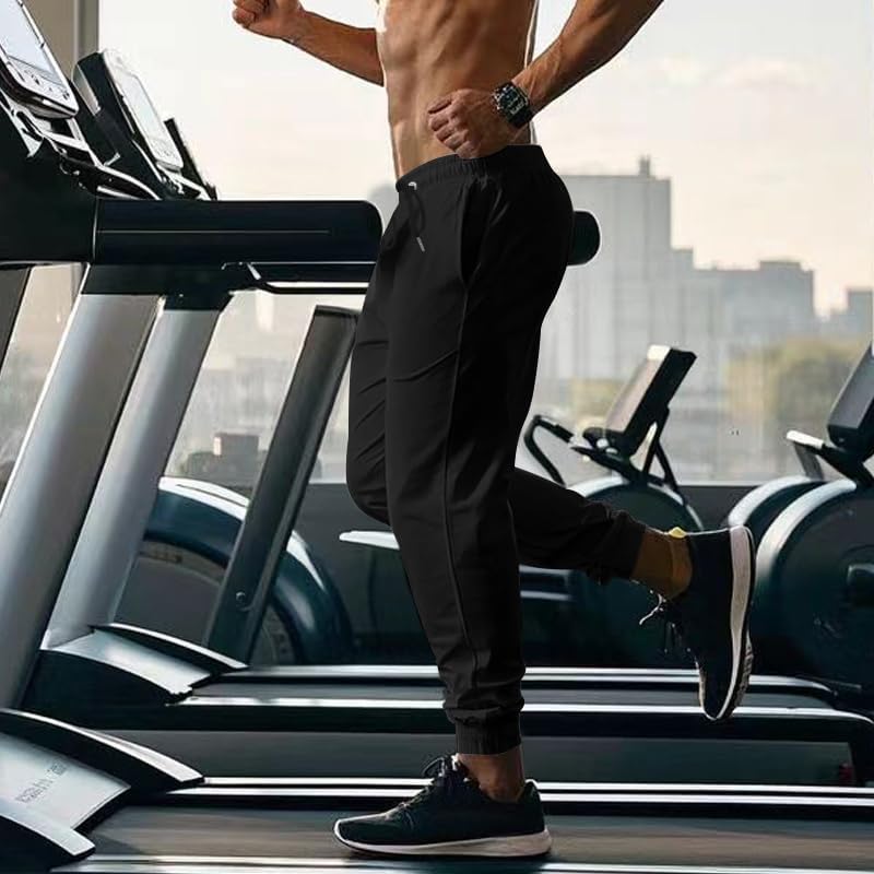 メンズ リラックス ジョガー スウェットパンツ ポケット付き ドローストリング アスレチックパンツ ワークアウト、ジョギング、ランニ