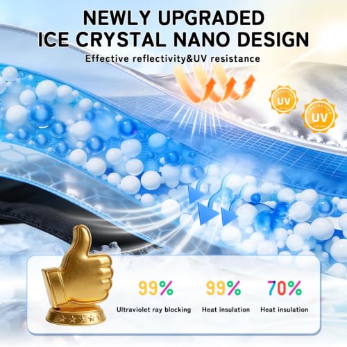 Image of Custom Fit Windshield Sun Shade for VW ID.4 2021-2026 | Blocks UV Rays and Sun Heat, Helps Reduce Interior Temperature, Protects Dashboard from Fading, Folds Easily for Storage