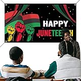 WBCBEC Juneteenth Day Background Banner Decoration African American Independence Day June 19 1865 Celebrate Freedom Day Supplies Photo Booth Prop Wall Decorations for Indoor/Outdoor