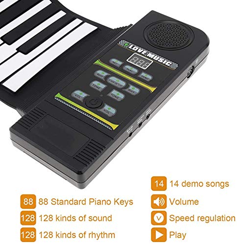 LXT PANDA Roll Up Piano Keyboard, 88 Touches Clavier Portable Piano avec 128 Sons Uniques et Haut-parleurs intégrés, Roll Out Piano Keyboard Hand Roll Piano pour Les Enfants Adultes débutants. - Les Beatles, Paul McCartney, John Lennon, RIngo Starr, George Harrison LXT PANDA Roll Up Piano Keyboard, 88 Touches Clavier Portable Piano avec 128 Sons Uniques et Haut-parleurs intégrés, Roll Out Piano Keyboard Hand Roll Piano pour Les Enfants Adultes débutants. – Image 4