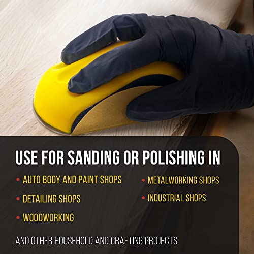 Dura-Gold Pro Series 6\" Mouse-Shaped Hand Sanding Block Pad for Hook & Loop and PSA 6\" DA Sanding Discs, 2 Pack - 2-Way Adapter Pad to Use PSA Sandpaper - Automotive Car Sand Woodworking Furniture