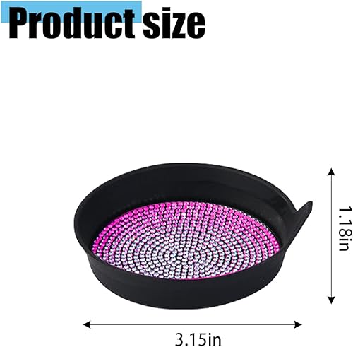 Miniatura 8 de zipelo Bling Car Cup Coaster, 4 Pack Universal Vehicle Anti-Slip Cup Holder Insert Coasters, Crystal Rhinestone Silicone Shockproof Drink Mat, Car