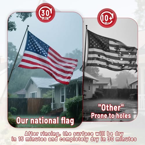 5x8 Ft American Flag,American Flags For Outside,Embroidered Stars Best Flag,Fade Resistant Heavy Duty Waterproof American Flag,Long Lasting All Weather Brass Grommets,AmericanFlag Outdoor Heavy Duty