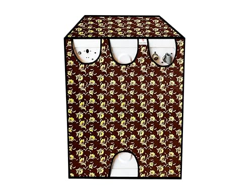Image of GURU ISHMA Front Load Fully Automatic Washing Machine Cover for 6.5kg to 8kg | Waterproof & Dustproof Polyester Cover with Zip Closure | Suitable with Samsung, IFB, LG, Bosch & More (61 x 61 x 87 cm)