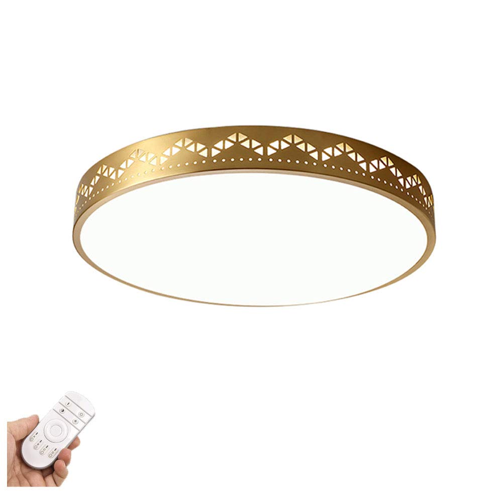 Plafonnier LED en laiton réglable : lampe moderne ronde