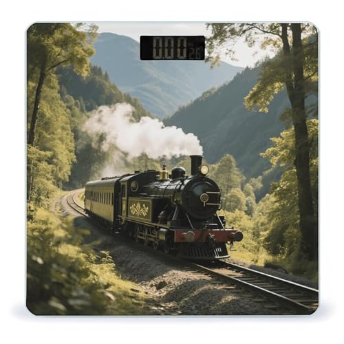 Báscula digital de baño Train con pantalla LED y vidrio templado