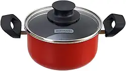 Caçarola Antiaderente 20 Centímetros com tampa de vidro Vermelho Martinazzo