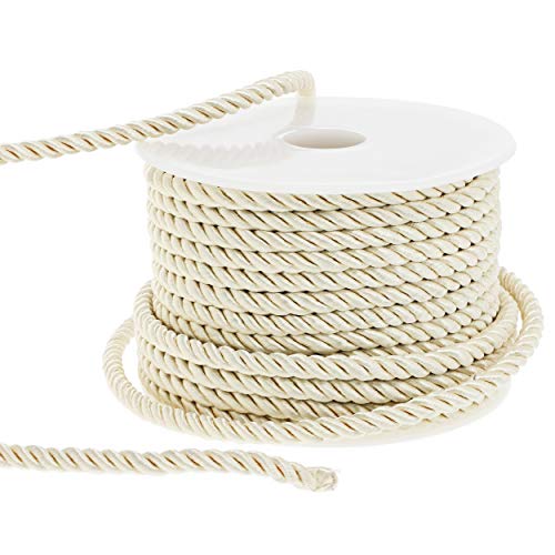 Rayon Nylon Twisted Cord Trim Rope (36 Yards, Cream, 2 Pack) #TOP6