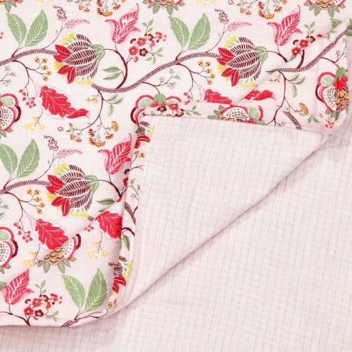 Image of Home Ecstasy 100% Cotton Mulmul Reversible Dohar for Double Bed 210 GSM (86 x 88 inches), Pink