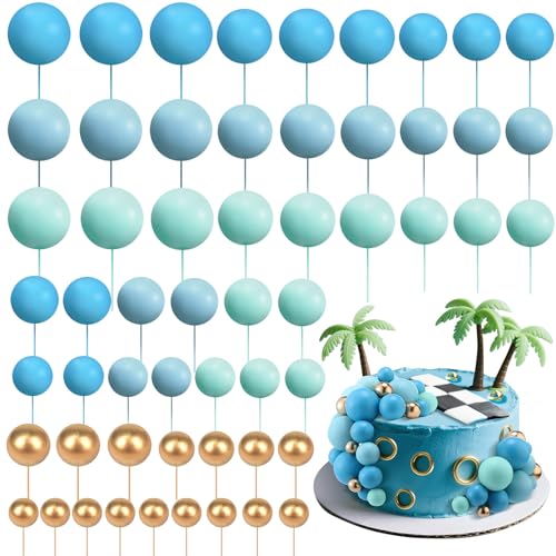 Tondiamo 108 Pcs Ball Cake Toppers, 5 Sizes for Cake Decorating, 41, A