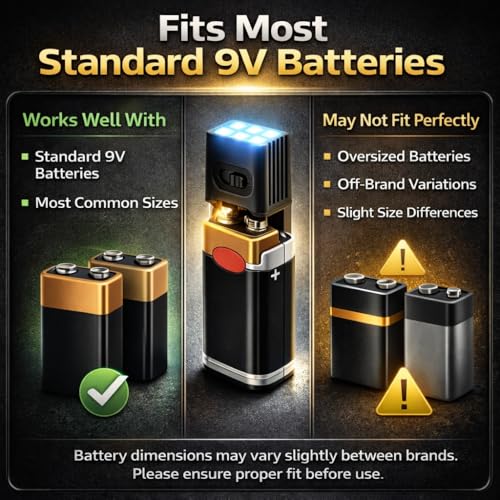 Image of IN SELECT 9 Volt Small Pocket Led Mini Flashlight -High Lumens Compact Portable Emergency Light Multi Mode Handheld Flashlight Light for Camping Hiking and Outdoor Use (2Pack,Battery not Included)