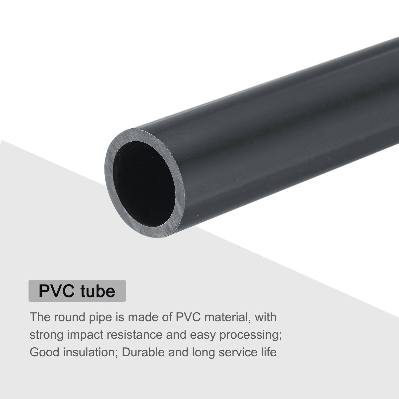 Tubo Rigido Rotondo in PVC 17,6mm ID 22mm OD 330mm Grigio Scuro Alta Resistenza per Tubi d'Acqua Guaina Cavi