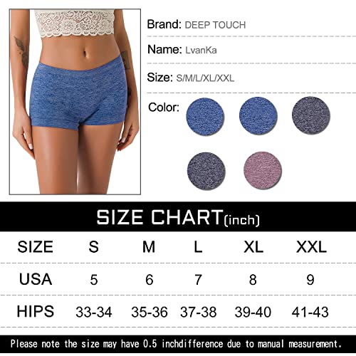 Image of Ruxia Women's Seamless Boyshort Panties Nylon Spandex Underwear Stretch Boxer Briefs Pack of 5