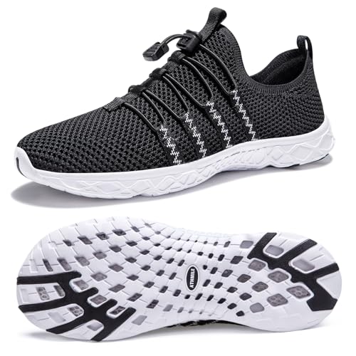 Image of ATHMILE Water Shoes for Men Women Barefoot Hiking Swim River Beach Knit | Adult Lake Pool Aqua Socks Quick Dry for Hiking Surfing Kayaking Sport Accessories Camping Must Haves