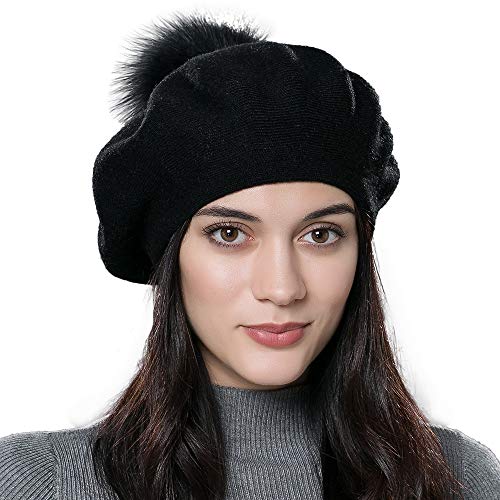 ENJOYFUR Womens Winter Beret Hat Knitted Beanie Cap Autumn Winter Hat French Classic Beret ENJOYFUR Womens Winter Beret Hat Knitted Beanie Cap Autumn Winter Hat French Classic Beret