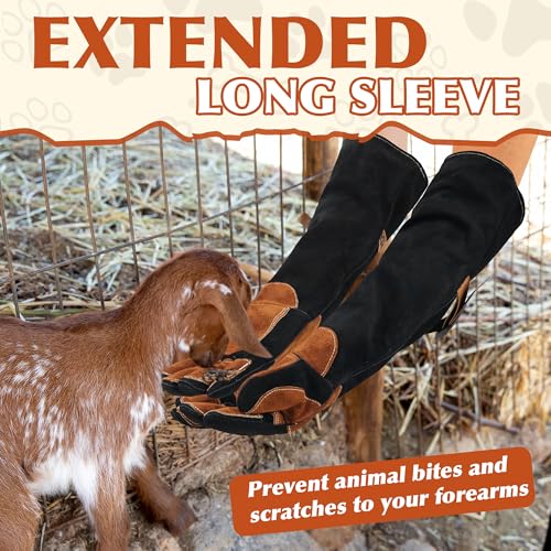 Image of HANDLANDY Animal Handling Gloves, Bite-Proof, Scratch-Resistant, Pet Gloves for Dogs, Cats, Falconry, Gardening