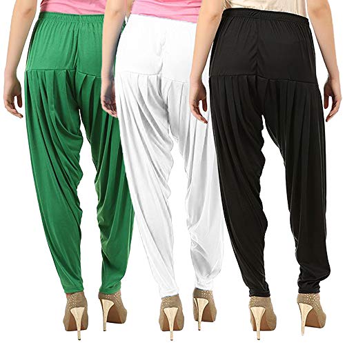 Image of Buy That Trendz Patiala Pants for Women 3 Combo Womens Viscose Relaxed Pants Pack of 3