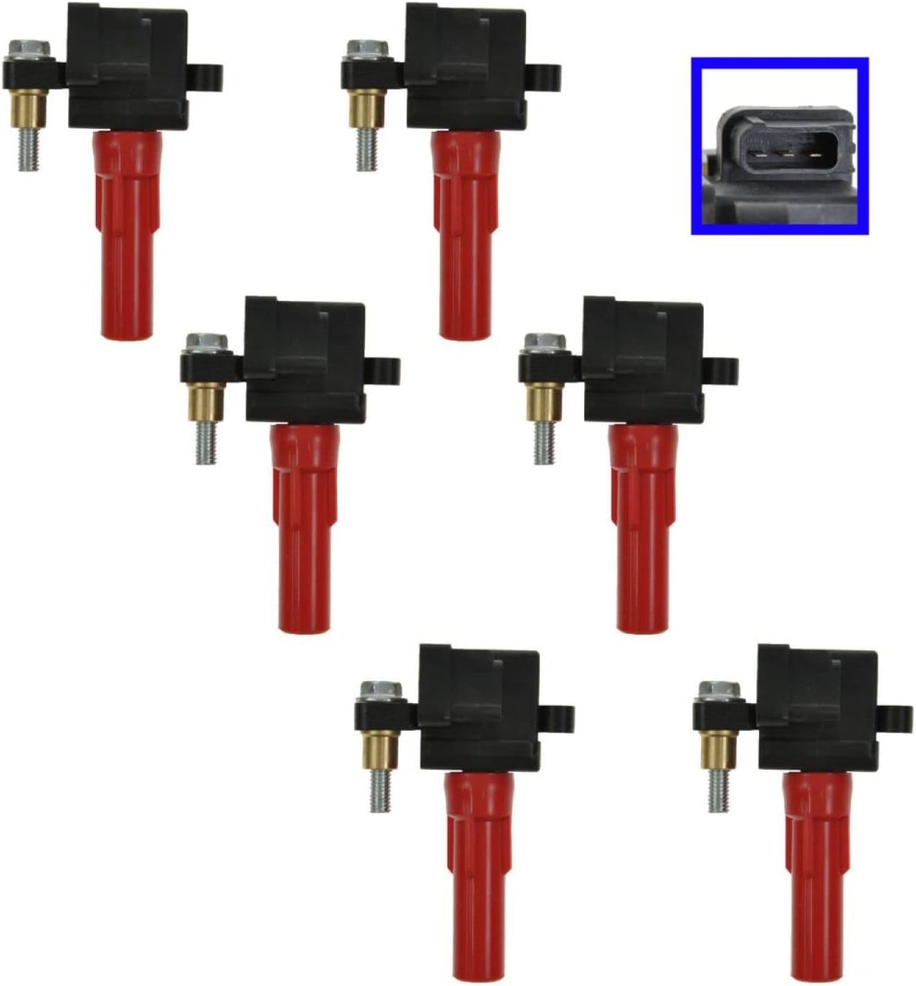 TRQ Ignition Coil Set Compatible with 2006-2007 Subaru B9 Tribeca 2008-2009 Legacy 2001-2009 Outback Tribeca