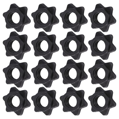 CONCHLERY 16 Pcs Spinlock Collars Plastic Barbell Spin Lock Collars 25mm Dumbbell Hex Nut for Strength Training Fitness Exercise Sports