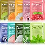 Viozakanry 10 Pcs Sheet Face Masks Skincare for Most Skin Types, Combo Essence Hydraiting Facial Mask Set for Women Skin Care, Gifts Set for Home Spa