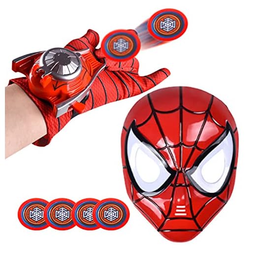 Kids Superhero LED Mask - Superhero Toys and Mask - 4-10 Year Old Boy Superhero Gifts (Red-B)