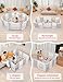 Baby Playpen, Dripex Baby Playard for Babies and Toddlers, 14-Panel Foldable Playpen Adjustable Portable Play Area, Indoor/Outdoor Kids Active Center with Game Panel & Safety Gate, Grey White