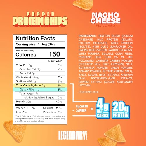 High Protein Chips - Tortilla Shaped Snacks - 10 packs of Keto Friendly and Gluten Free Taco Snack, Perfect for Low Sugar Diet, Low Carb and Crispy Nacho Protein Chips 10 x 1.2oz - Image 6