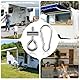 POFIBO 10 Stück 8-10mm Kederstopper mit 10 Stück Karabiner, Stopper für Kederschiene Edelstahl Kederstopper Camping Blockierungskit für Kederschiene Caravan Wohnmobil