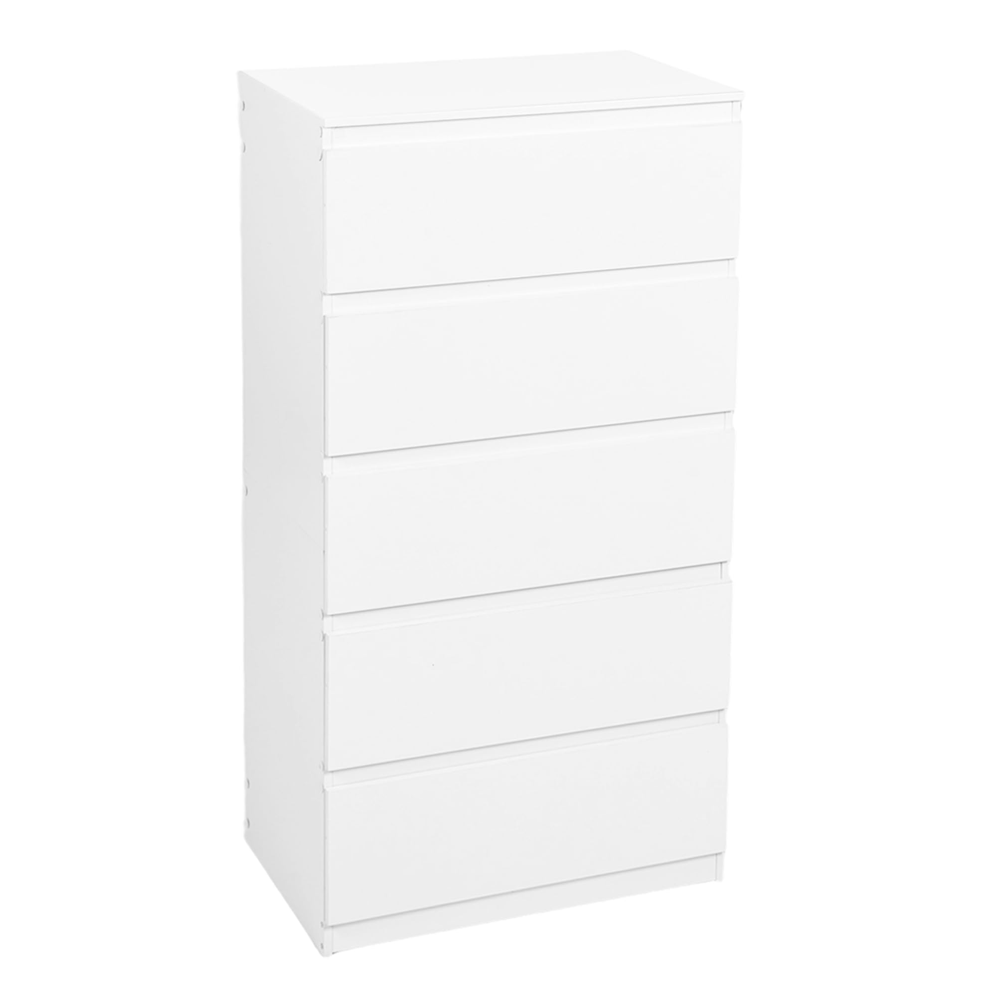 Komodenschrank für Schlafzimmer 60 cm Breit Kommode Weiß mit 5 Schubladen, Nachtkasten Schubladenkommode Kommode&Sideboard Komoda Weiss für Büro Wohnzimmer Schlafzimmer Flur Möbel/(60x40x120CM)
