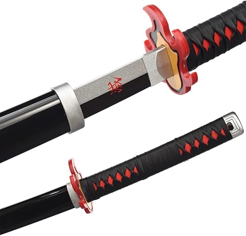 Miniatura 5 de YIBLZ Espada samurai de anime hecha a mano, espada Demon Slayer de aproximadamente 41 pulgadas, pilares de Hashira y Katana protagonista para fines